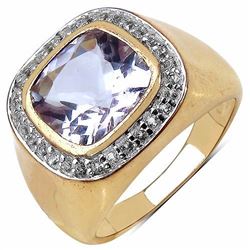 STERLING SILVER PINK AMETHYST RING