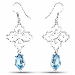STERLING SILVER SWISS BLUE TOPAZ EARRING