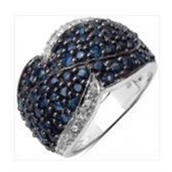 STERLING SILVER BLUE SAPPHIRE RING
