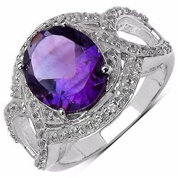 STERLING SILVER AFRICAN AMETHYST RING