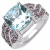 Image 1 : STERLING SILVER BLUE TOPAZ AND RHODOLITE RING