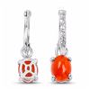 Image 3 : STERLING SILVER ORANGE CABOCHON OPAL EARRING