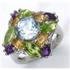Image 1 : STERLING SILVER MULTI STONE RING