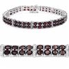 Image 2 : STERLING SILVER DOUBLE ROW GARNET BRACELET