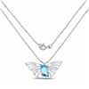 Image 2 : STERLING SILVER SWISS BLUE TOPAZ BUTTERFLY PENDANT