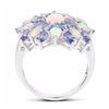 Image 2 : STERLING SILVE ETHIOPIAN OPAL AND TGANZANITE RING