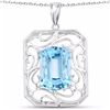 Image 1 : STERLING SILVER SWISS BLUE TOPAZ PENDANT