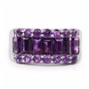 Image 3 : STERLING SILVER AMETHYST BAGUETTE RING