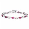 Image 1 : STERLIGN SILVER THAI RUBY AND ETHIOPIAN OPAN BRACELET