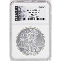 2012 $1 American Silver Eagle Coin NGC MS70 First Releases