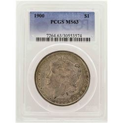 1900 $1 Morgan Silver Dollar Coin PCGS MS63