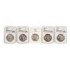 Image 1 : Lot of (5) Assorted Philadelphia Mint $1 Morgan Silver Dollar Coins NGC MS64