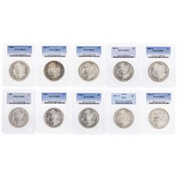 Lot of (10) Assorted $1 Morgan Silver Dollar Coins PCGS MS63