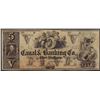 Image 1 : 1800's $5 Canal & Banking Co. New Orleans Obsolete Bank Note