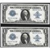 Image 1 : Lot of (2) Consecutive 1923 $1 Silver Certificate Notes