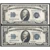 Image 1 : Lot of (2) 1934 & 1934D $10 Silver Certificate Notes