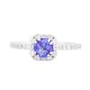 Image 1 : 14KT White Gold 0.62ct Tanzanite and Diamond Ring