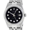 Image 2 : Rolex Mens Stainless Steel Black Diamond Datejust Wristwatch