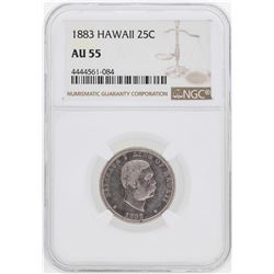 1883 Kingdom of Hawaii Quarter Coin NGC AU55