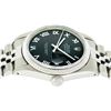 Image 4 : Rolex Mens Stainless Steel Black Roman Datejust Wristwatch