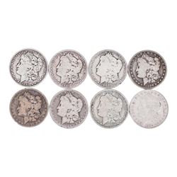 Lot of (8) Pre 1921 $1 Morgan Silver Dollar Coins