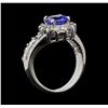 Image 4 : 14KT White Gold 1.55ct Tanzanite and Diamond Ring