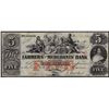 Image 1 : 1852 $5 Farmers & Merchants Bank Obsolete Bank Note