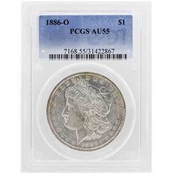 1886-O $1 Morgan Silver Dollar Coin PCGS AU55