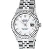 Image 1 : Rolex Mens Stainless Steel MOP Diamond Lugs Datejust Wristwatch