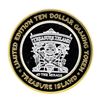Image 1 : .999 Silver Treasure Island Las Vegas $10 Casino Gaming Token Limited Edition