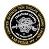 Image 2 : .999 Silver Treasure Island Las Vegas $10 Casino Gaming Token Limited Edition