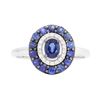 Image 1 : 14KT White Gold 1.07ctw Sapphire and Diamond Ring