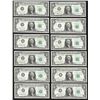 Image 1 : District Set of (12) 1963 $1 Federal Reserve Notes Uncirculated