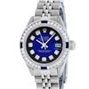 Image 3 : Rolex Ladies Stainless Steel Blue Vignette Diamond and Sapphire Datejust Wristwa