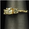 Image 2 : 14KT Yellow Gold 0.81ctw Three Stone Diamond Ring