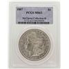 Image 1 : 1887 $1 Morgan Silver Dollar Coin PCGS MS63