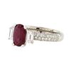 Image 2 : 18KT White Gold 1.30ct Ruby and Diamond Ring