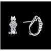 Image 2 : 18KT White Gold 0.58ctw. Diamond Omega Back Earrings
