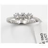 Image 1 : 14KT White Gold 0.57ctw Three Stone Round Cut Engagement Ring