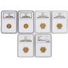 Image 1 : Lot of (6) $2 1/2 Indian Head Quarter Eagle Gold Coins NGC MS61