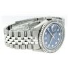 Image 4 : Rolex Mens 36mm Stainless Steel Blue String Diamond Datejust Wristwatch