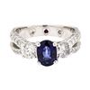 Image 2 : 14KT White Gold 1.01ct Sapphire and Diamond Ring