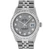 Image 1 : Rolex Mens Stainless Steel Meteorite Princess Cut Diamond Datejust Wristwatch