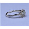Image 2 : 14KT White Gold 0.86ctw Halo Style Diamond Engagement Ring