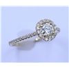 Image 3 : 14KT White Gold 0.86ctw Halo Style Diamond Engagement Ring