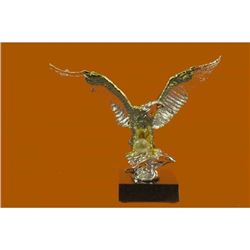 Gold Plexiglases Silver American Eagle Sculpture