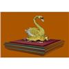 Image 3 : Gold Plexiglases Silver Plated Swan Sculpture