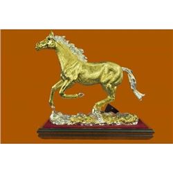 Gold Plexiglases Genuine Stallion Horse Sculpture