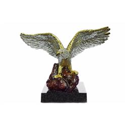 Gold Plexiglases American Eagle Sculpture