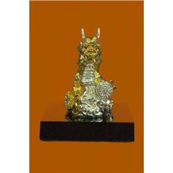 Gold Plexiglases Foo Dog Sculpture